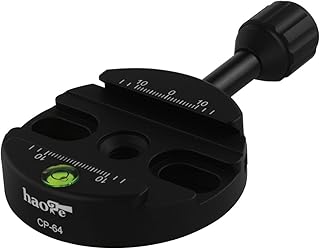 Haoge CP-64 64mm Screw Knob Quick Release Clamp Adapter Mount for Quick Release QR Plate Camera Tripod Ballhead Monopod Ball Head Fit Arca Swiss