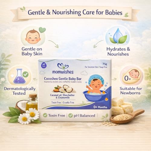 Image of Cocoshea Gentle Baby Bathing Bar (75g) - Soap-Free, Newborn Soap for Sensitive Skin. With Coconut Oil & Shea Butter
