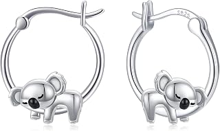 Hypoallergenic Panda/Unicorn/Hummingbird/Dolphin Hoop Earrings for Women 925 Sterling Silver Animal Huggie Hoop Earrings Jewelry Gifts for Sensitive Ears