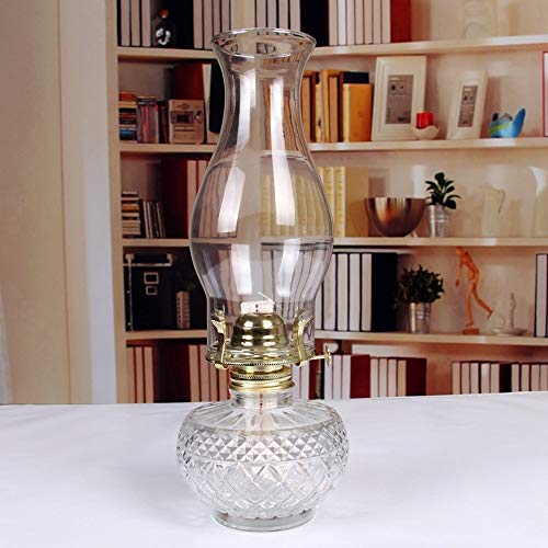 Retro Nostálgico de cristal de la lámpara de queroseno, lámpara de aceite de la luz de emergencia de velas linterna cubierta decorativa iluminación al aire libre que acampa XINYU (Color : A)