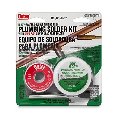 Oatey 50692 Safe-Flo Wire Solder Kit, 1 Oz Carded, Solid, Gray, Clear