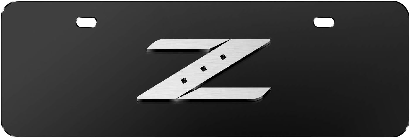 iPick Image for Nissan 350Z Z Logo European Look Half-Size Black Stainless Steel License Plate