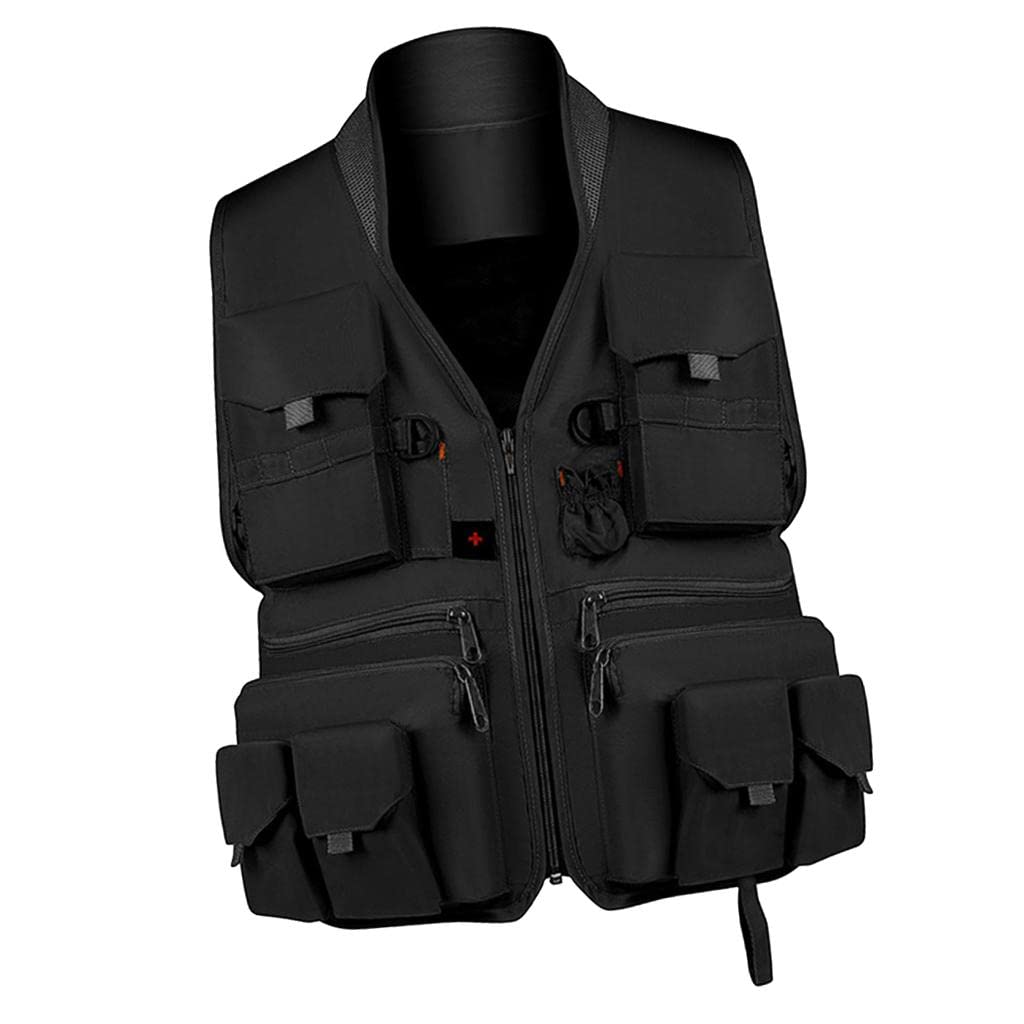 ecomistiq BNF® Multi Pocket Photography Fishing Jacket Waistcoat Black L|Sporting Goods | Fishing |s|1 Piece Fishing-picture-21
