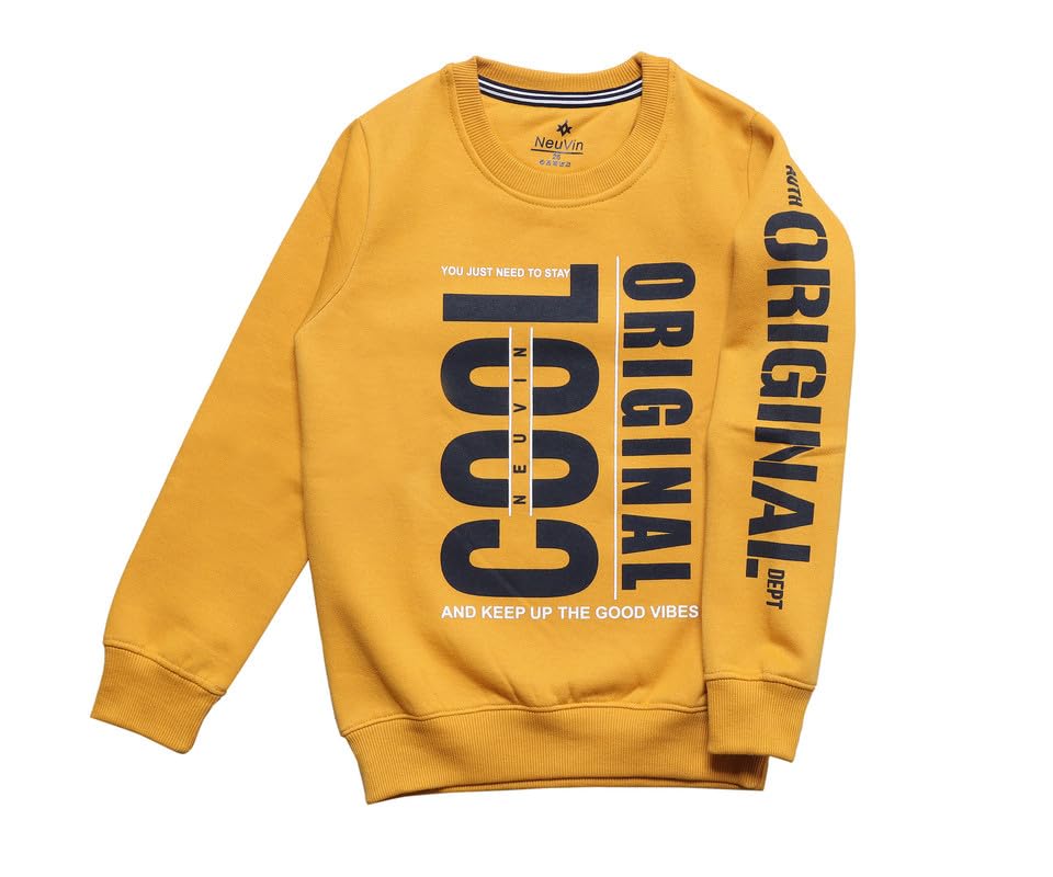 Image of Round Neck Fleece Sweat Shirt for Boy's
