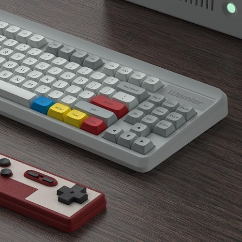 Image of Dagaladoo Retro Grey Double Shot PBT Keycaps, XDA Profile, 75 Percent, Dye-Sub, Custom for Gateron MX Switches Mechanical Keyboard
