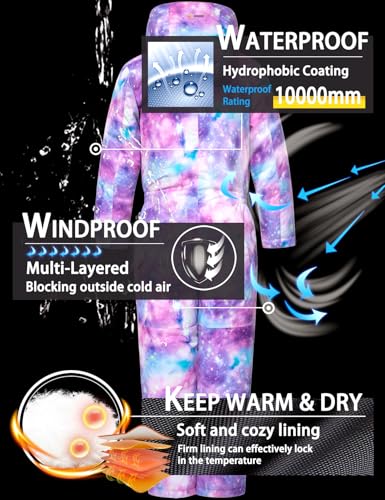 Image of GEMYSE Kids One Pieces Ski Suits Jumpsuits Boys Girls' Winter Outdoor Snowboarding Waterproof Snowsuits
