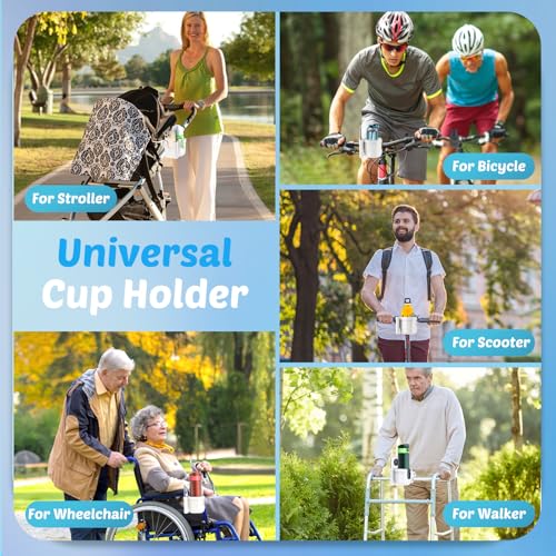 Image of Guiseapue 2-in-1 Stroller Cup Holder Phone Holder, White, Baby Essentials