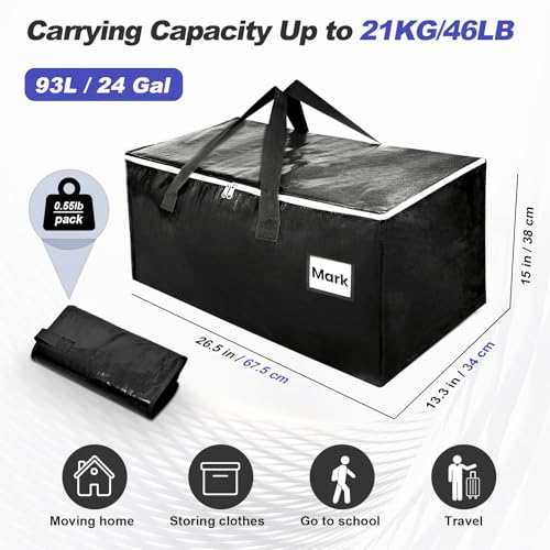 ZFWDSY Moving Boxes 8 Pack,93 Liters Clothes Storage Large Moving Bags with Handles Moving Totes for College Dorm or Christmas Decorations - Image 2
