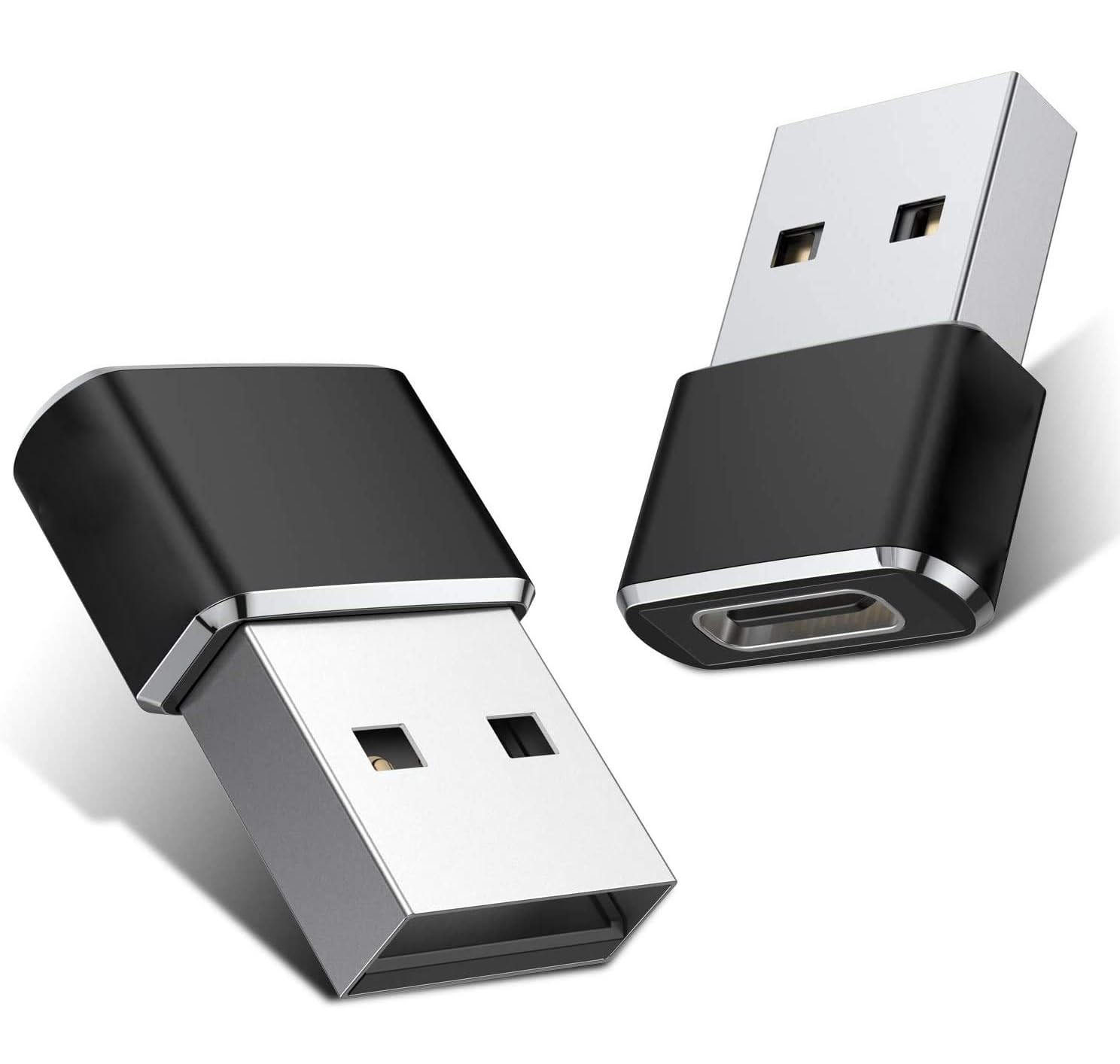 Etzin USB 3.1 Type C USB C [2 Pack] Female to USB Male Adapter USB-C Female to USB Male, USB Type C Female to USB OTG Adapter Data Transfer Adapt etc. (Pack-of-2, Black)