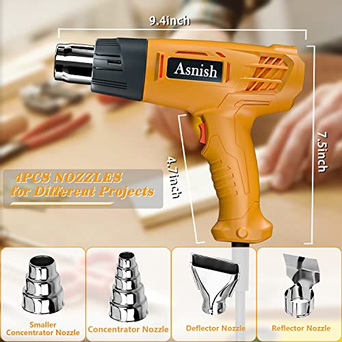 Heat-Gun-1850W-Asnish-Hot-Air-Gun-Kit-Dual-Temperature-Settings-572932-Heavy-Duty-Hot-Air-Gun-for-Crafts-Shrink-Tubing-Wrapping-Paint-Removing-Epoxy-Resin-with-4-Nozzles