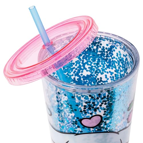 Image of Silver Buffalo Sanrio Hello Kitty Friends Cinnamoroll Hearts Cherries Plastic Confetti Cold Cup with Lid and Straw, 32 Ounces (Pack of 12)