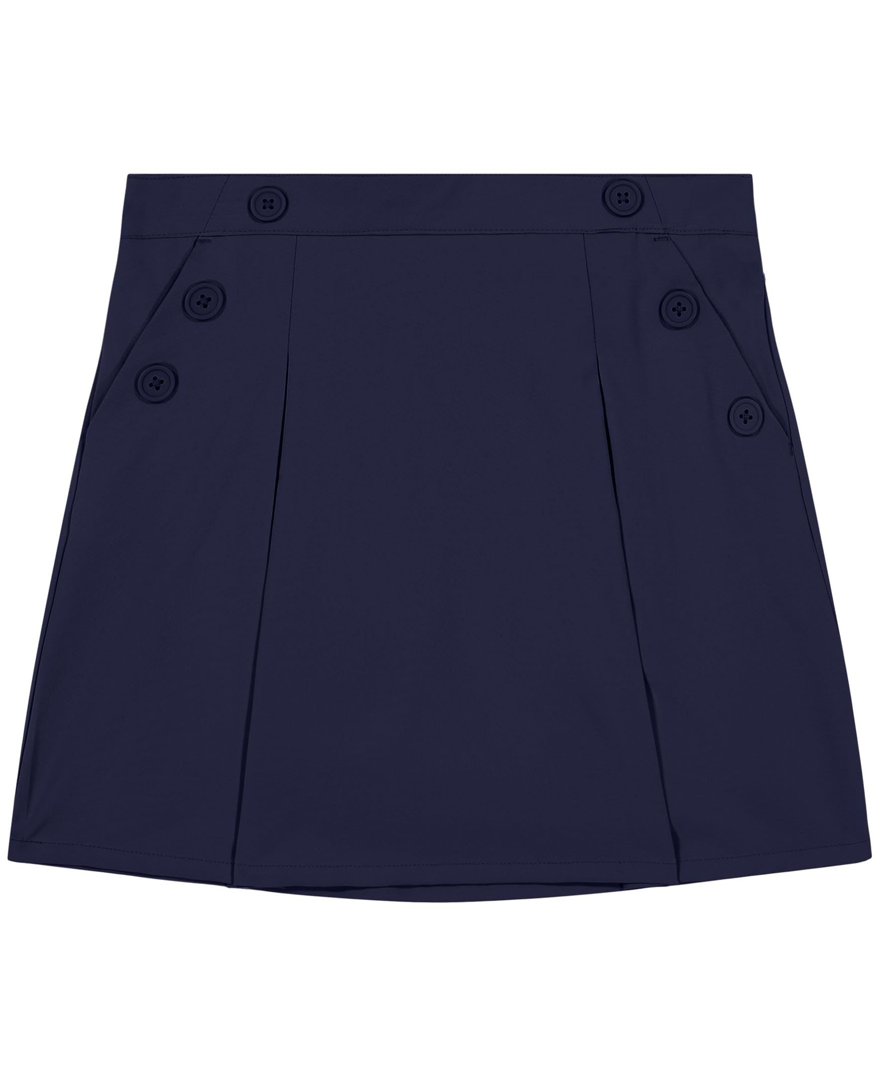 Size 14, Nautica Girls School Uniform Pull-on Scooter Skirt with Undershorts, Poplin Style with Button Pockets