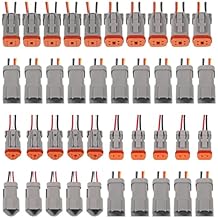 Deutsch Connector Kit 2 3 4 6 Pin,20PCS Waterproof Electrical Connector 18 AWG Male and Female, Automotive DT Connectors for Car Truck Boat