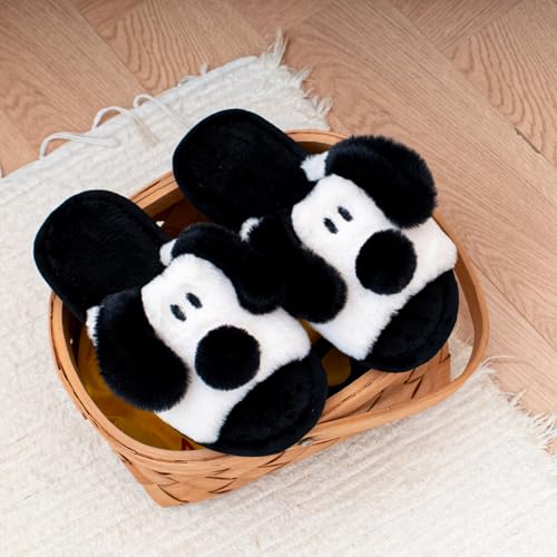 Cute Dog Slippers for Women Men,Fuzzy Open Toe,Comfy Puppy,Memory Foam,Plush Warm Slip on Slippers3