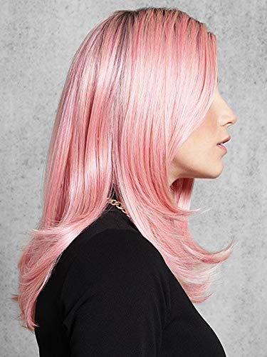 Pink Promise Wig - Hairdo Wigs 13" Long Pink with Dark Roots Tru2Life Heat Friendly Synthetic Flat Iron Curly Blow Dry Bundle MaxWigs Hairloss Booklet