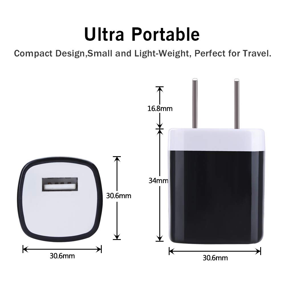 USB Charger Adapter, 1A Cube Charger Block 10PC Single Port Wall Outlet Charge USB Wall Plug Compatible iPhone 16/15/14/13/12/11 Pro Max/SE/X/8/7,Samsung Galaxy S24/S23/S22/S21 FE/S20/A15 5G/A35,Moto