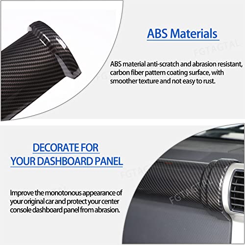 Image of Dashboard Center Console Trim Cover Compatible with Toyota FJ Cruiser 2007-2021 ABS Dashboard Dial Panel Cylindrical Trim Frame Accessories, 2PCS (Carbon Fiber Pattern Black)
