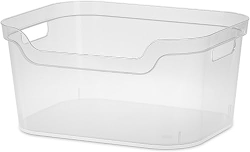 Miniatura 9 de Sterilite Contenedor de almacenamiento mediano de 5.25 x 9.5 x 13 pulgadas con apertura frontal abierta y cómodas asas de transporte para