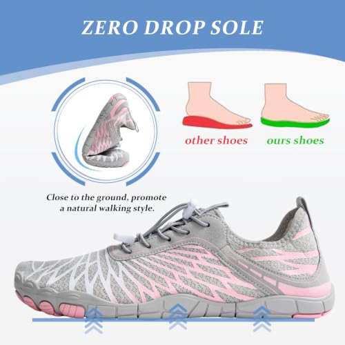 Image of Barefoot Shoes for Women & Men, Grounded Walking Hiking Barefoot Shoes, Wide Toe Box Non-Slip Water Athletic Footwear, Comfortable Vitality Barefoot Footwear, Trail Running Sneakers Unisex