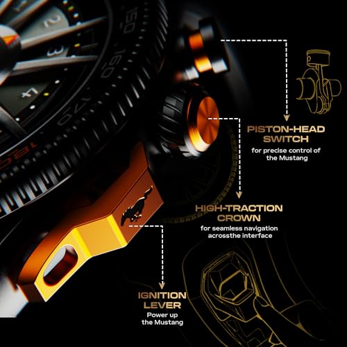 Image of GOBOULT Mustang Stallion Smart Watch 1.43'' AMOLED Display, Rotating Bezel, BT Calling, 200+Watchfaces, 700 Nits Brightness, AI Voice Assistant, SpO2 Monitoring (Turbo Orange)