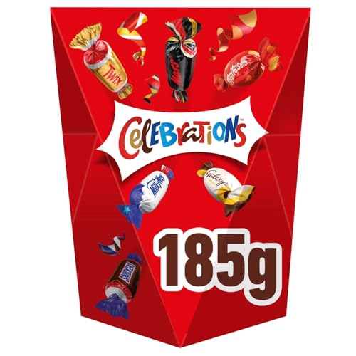 Celebrations Chocolate Gift Box, 185g Assorted Chocolates Snack Box With Mini Chocolate Bars & Biscuits