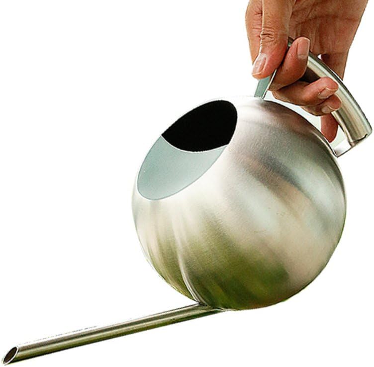 Reze 1L Ball-shaped Brushed Solid S304 Stainless Steel Watering Can Garden Office Desk Plant Flower Pot