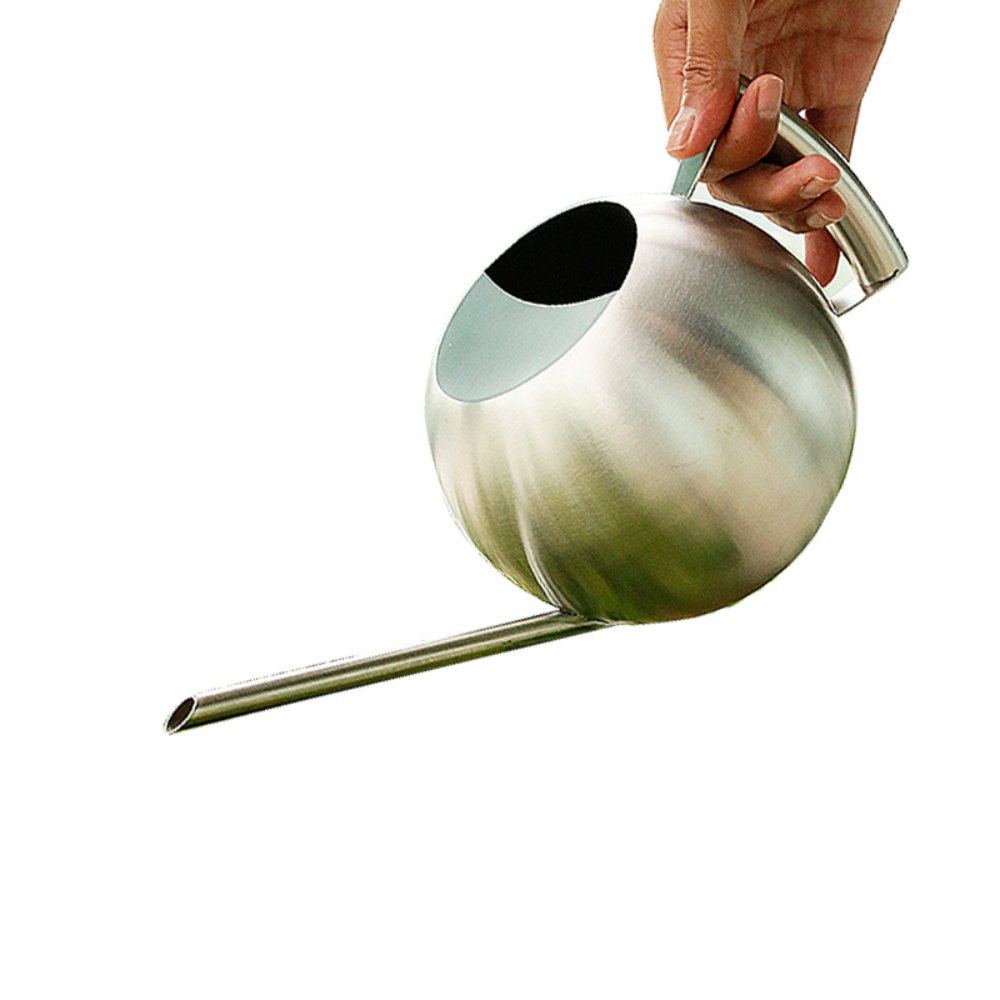 Reze 1L Ball-shaped Brushed Solid S304 Stainless Steel Watering Can Garden Office Desk Plant Flower Pot