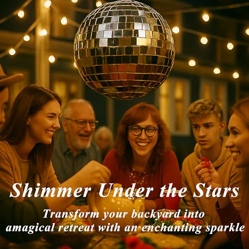Image of 16-Inch Mirrored Silver Disco Ball - Large Hanging Party Decoration for Weddings & Events - Table Display & Ornament