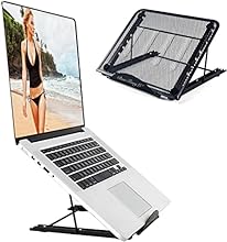 🥇【GOOD HEAT DISSIPATION】 Compared other traditional stand, this vented metal mesh can get better airflow to keep the laptop cool. Avoid overheating and shutting down, protect your laptop battery life. ✅【RELAX YOUR NECK】 With our BauTangLe laptop stan...
