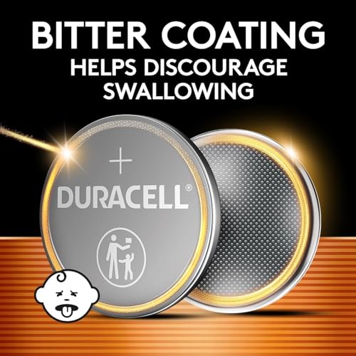 Image of DURACELL 2032 Lithium Battery, Compatible with AirTag, Child Safety & Secure Features and Packaging, Key Fob, CR2032 3V Cell!