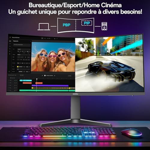 KOORUI 34E6UC écran gaming incurvé 34" WQHD 180Hz - photo 3