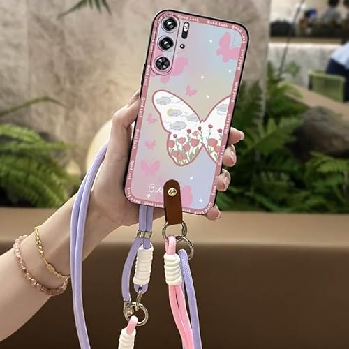 Phone Case Compatible with ZTE Nubia Red Magic9 Pro/9Pro+/9SPro/+, Graffiti Lanyard Cute TPU Soft case Design Back Cover Cartoon