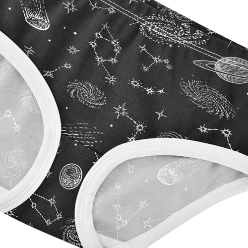 Little Girls' Soft Cotton Underwear Kids Breathable Comfort Space Planet Constellation Panties Briefs Toddler4