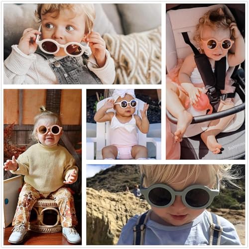Image of IFLASH Toddler Sunglasses for Girls Boys - Kids Round UV400 Protection Glasses Age 2-8