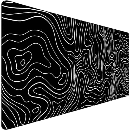 AREYTECO Gaming Laptop Mouse Pad, Durable Extended Mouse Mat 31.5"x15.7" XXL XL Big Computer Mousepad with Non-Slip Rubber Base & Stitched Edge for Home Office Gaming Work, White Line