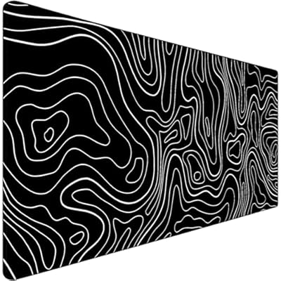 Large Mouse Pad, Big Desk Mat Large Office Desk Pad, Durable Extended Mouse Mat 31.5"x15.7" Mousepad with Non-Slip Rubber Base & Stitched Edge for Home Office Work, White Line
