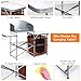 Giantex Folding Grill Table with 26'' Tabletop and Detachable Windscreen, Aluminum Portable Camp Cook Station Carry Bag Quick Set-up, BBQ Camping Picnic Backyard Outdoor Camping Kitchen Table (Brown)