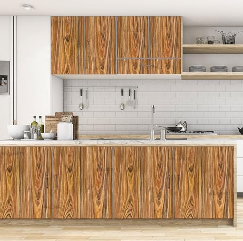 Image of WALLMATE Peel and Stick Wallpaper Wood Contact Paper Vinyl Roll Self-Adhesive Waterproof Wood Grain Thicken Bedroom Cabinets and Drawers(12x145 Inch, Sparkle Wooden)