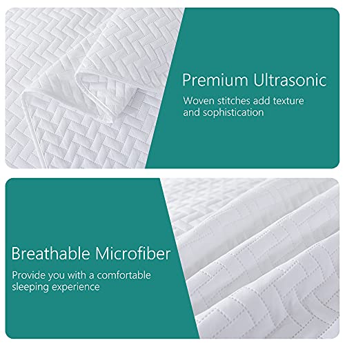 Downcool White Quilt Sets Twin With 1 Pillow Case - 2 Pieces Quilt Sets - Soft Bedspread Coverlet Bed Cover For All Season - Twin Size (68"X86")… #TOP4