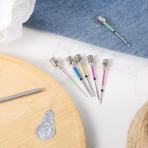 Image of 7pcs Punch Needle Embroidery Kit With 5 Sizes Threader Heads, Sewing Art Tools, Pen for Adult Beginners, Embroidery Floss, Cross Stitching Craft Supplies