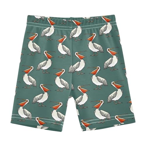 JHKKU Girls Funny Pelican Shorts Cotton Cartwheel Bike Kids Biker Under Dress Dance Short Girl Clothes 8Y