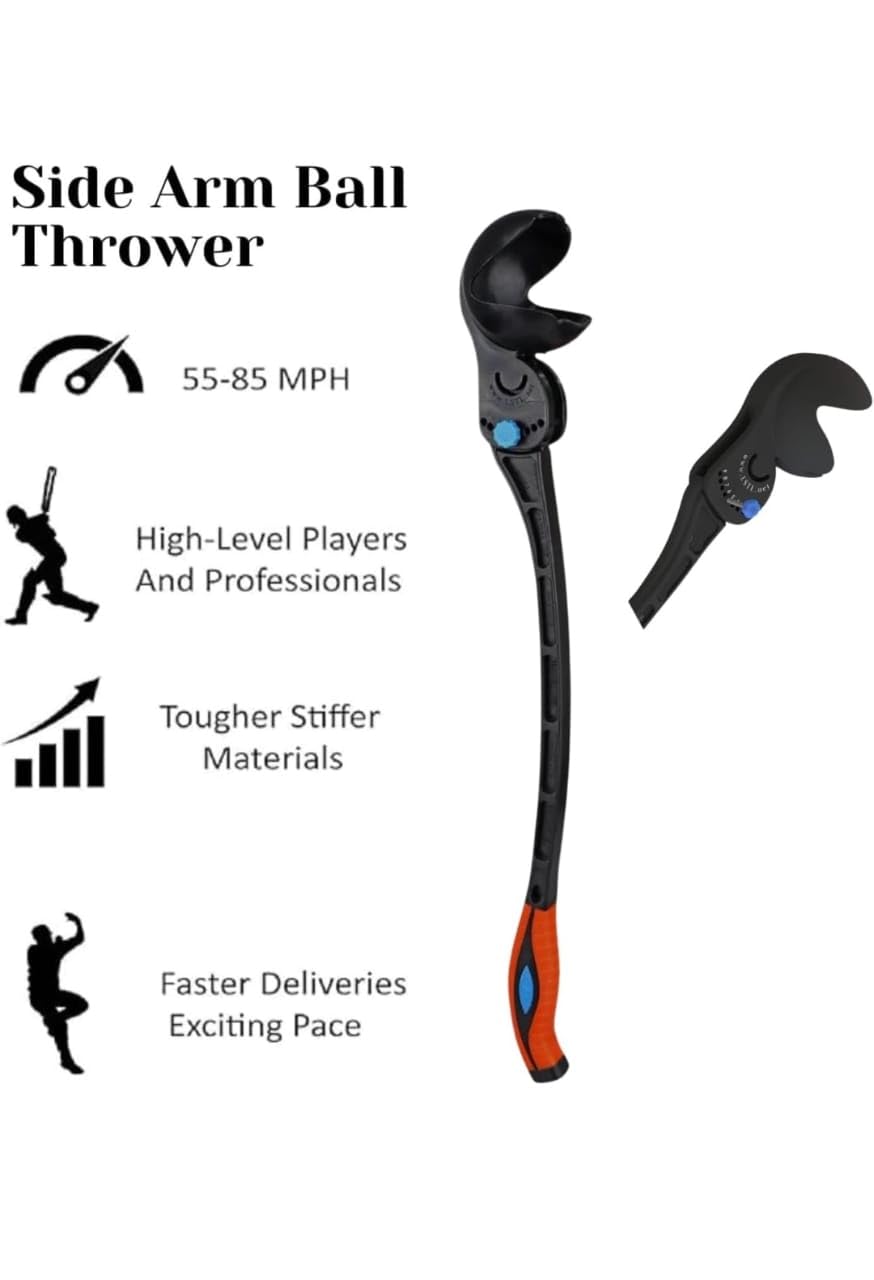 Royal Enterprises, Cricket Side Arm Ball Thrower - Fast Throwing Practice Tool, Speed Thrower Training Aid, Lightweight Durable Easy-Grip Design for Batting Drills & Coaching (Multicolor) 3