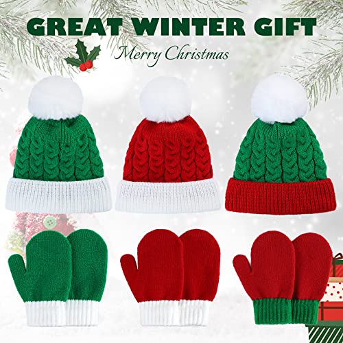 Image of Zando Baby Winter Hat and Mitten Set Warm Knit Toddler Beanie for Boy Girls