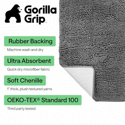GORILLA GRIP Chenille Bath Rug