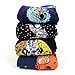 HSELL Mens Funny Dress Socks with Novelty Space Exploration Pattern Crazy Design Breathable Cotton Socks Gift for Astronauts Lover
