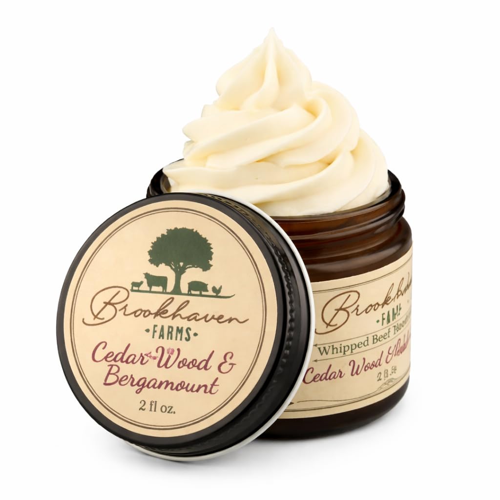 Grass Fed Beef Tallow Moisturizer – Tallow Balm for Face & Body – Cedarwood & Bergamot – Natural Moisturizing Face Cream for Dry & Sensitive Skin – Farm Crafted, No Fillers