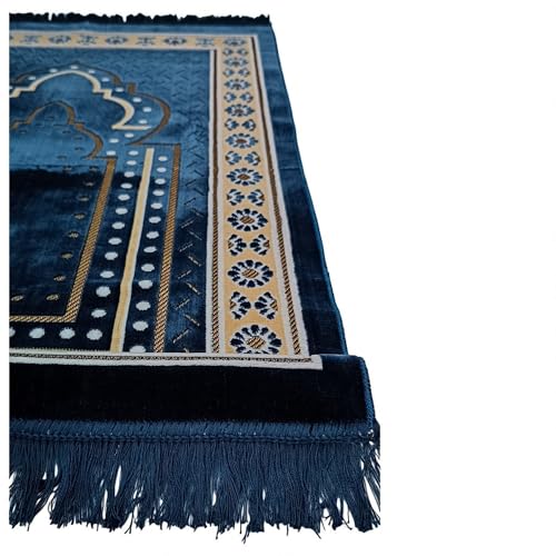 Tapete de Oración en Terciopelo Azul 70x110 cm miniatura 4