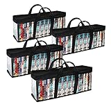 QEQRUG DVD Storage Case Holder Organizer Bags Black Stackable DVD Holder, Hold up to 160 DVDs, BluRa