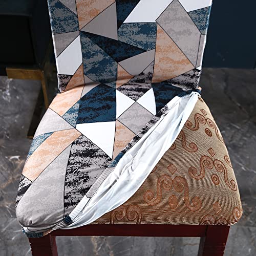 Image of House of Quirk Elastic Chair Cover Stretch Removable Washable Short Dining Chair Cover Protector Seat Slipcover (Pack of 6, Antique Prism)