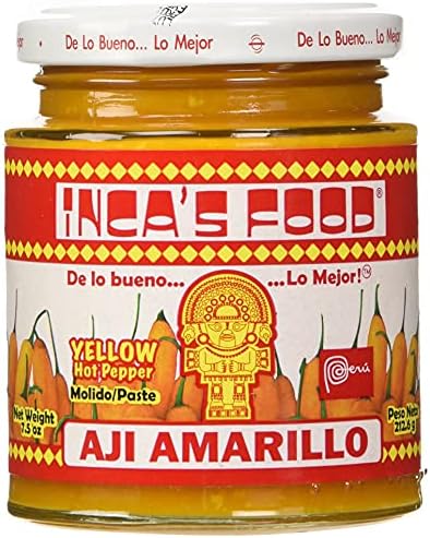 Inca's Food Aji Amarillo Paste - Hot Yellow Pepper Paste, 7.5 Oz Jar - Product of Peru